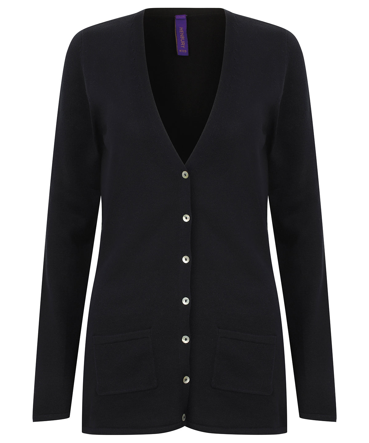 Cardigans - Elegant V-knapp kofta för damer Navy