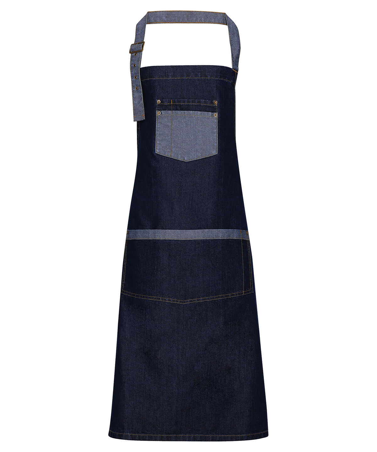 Aprons - Stilfullt Denimbibförkläde med Kontrastdetaljer Indigo Denim One size