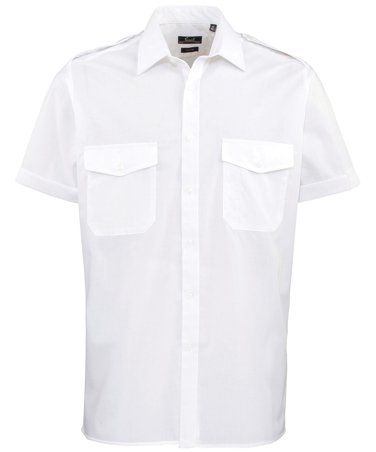 Shirts - Kortärmad Pilot Skjorta för Herrar White