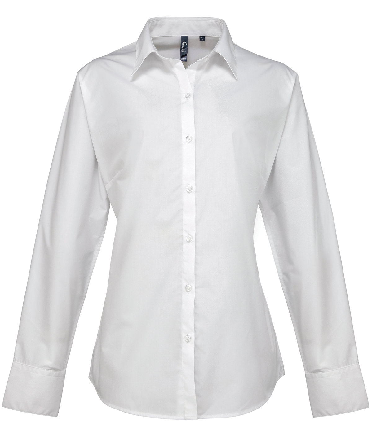 Shirts - Elegant Damblus i Poplin med Långa Ärmar White