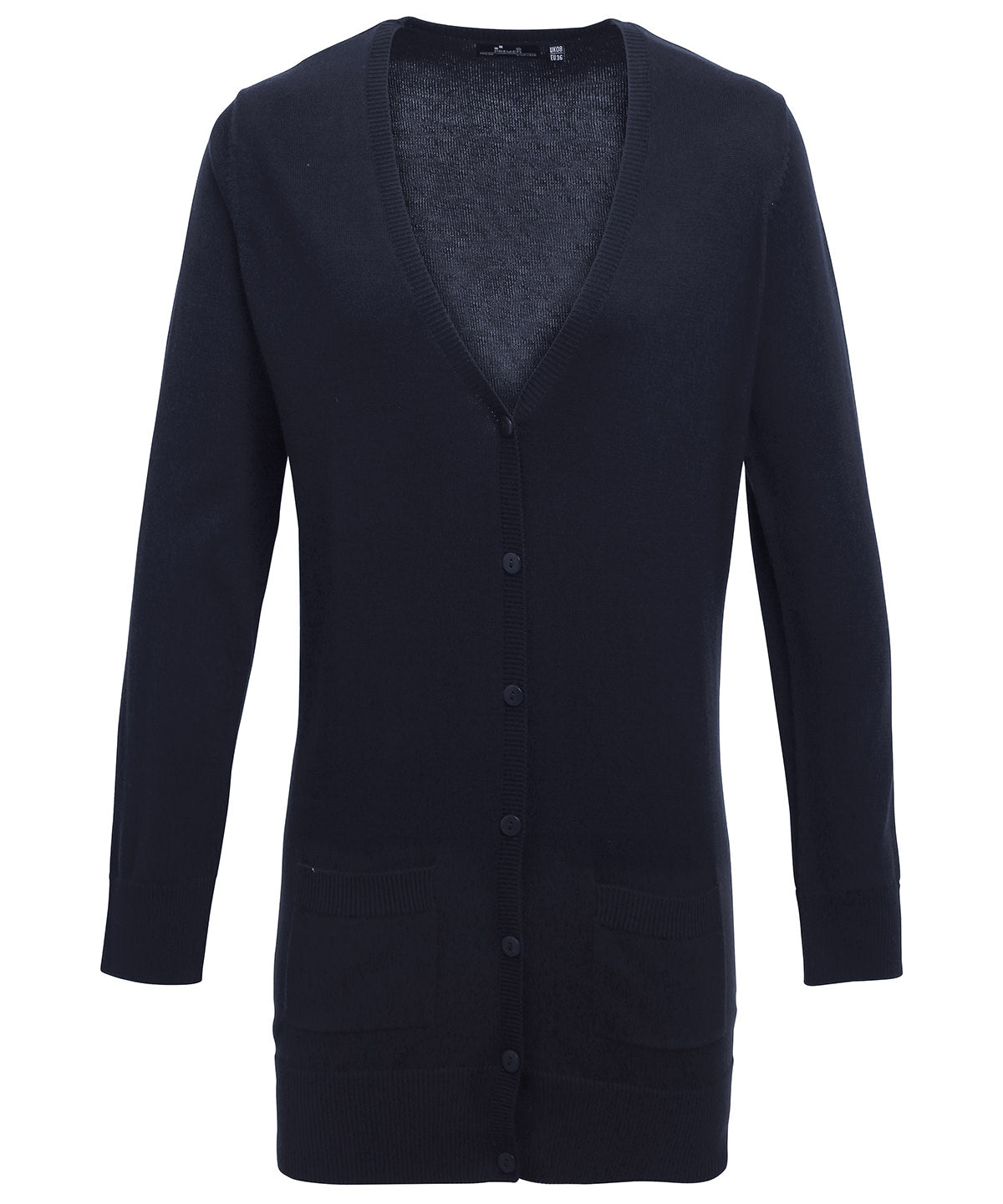 Cardigans - Långstickad Cardigan för Damer Navy