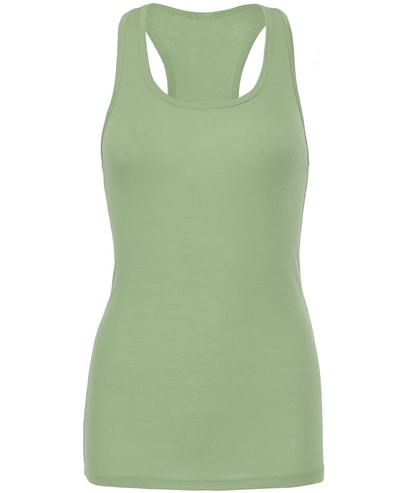 Vests - Transparent Mini Rib Racertopp MossGreen