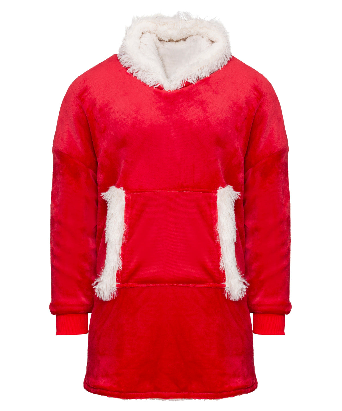 Hoodies - Mysig och Reversibel Sherpa Hoodie Red White One size