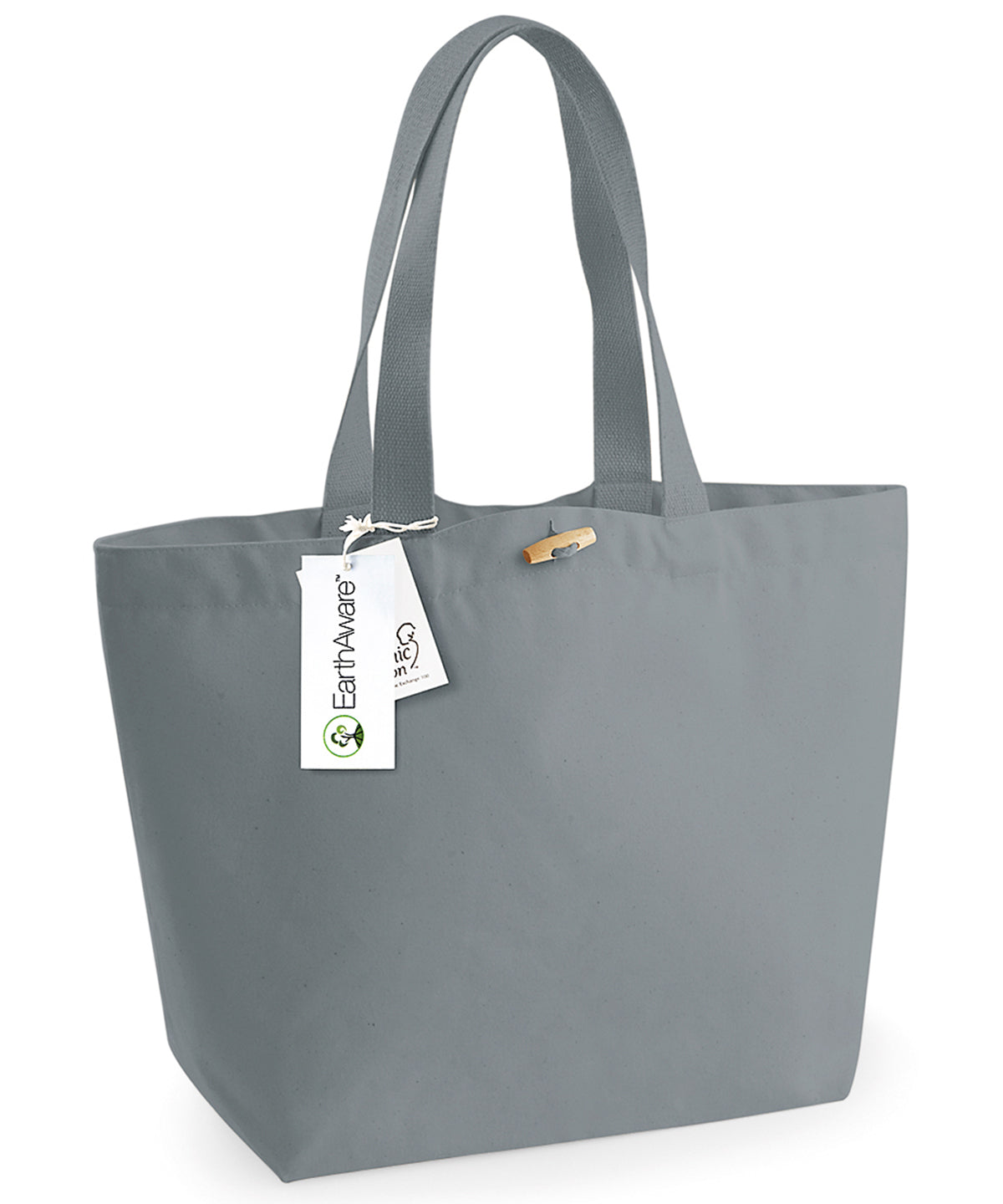 Bags - Ekologisk Väska med Naturlig Träknapp och Dragsko Pure Grey One size