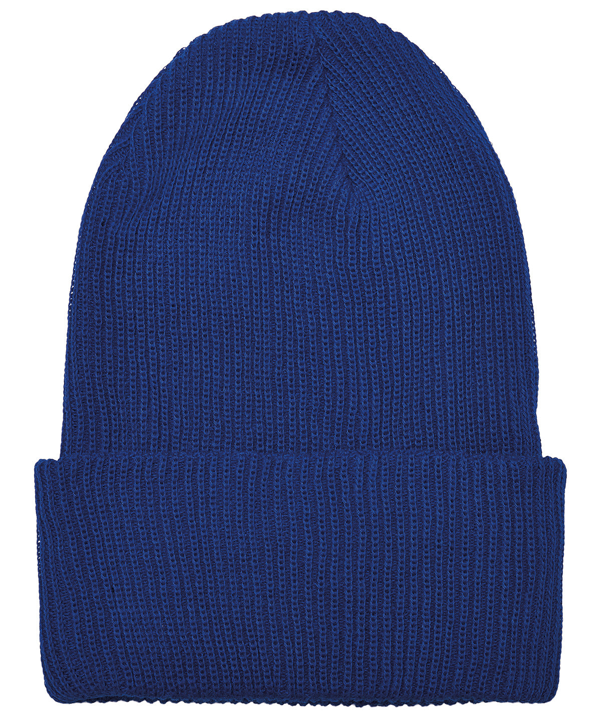 Beanies - Återvunnen garn ribbad stickad mössa Royal Blue One size
