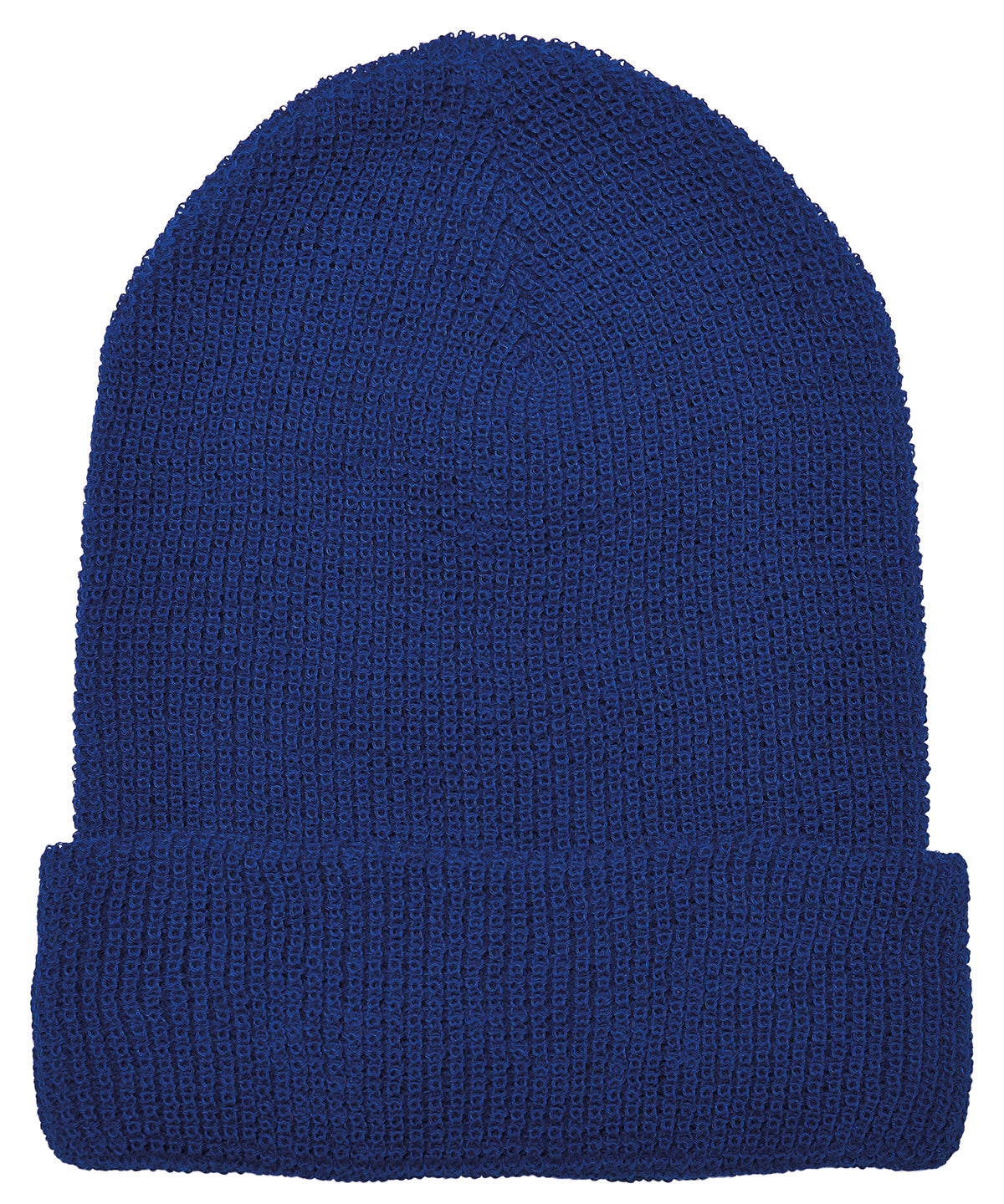Beanies - Återvunnen garn våffelstickad mössa med unik textur Royal Blue One size