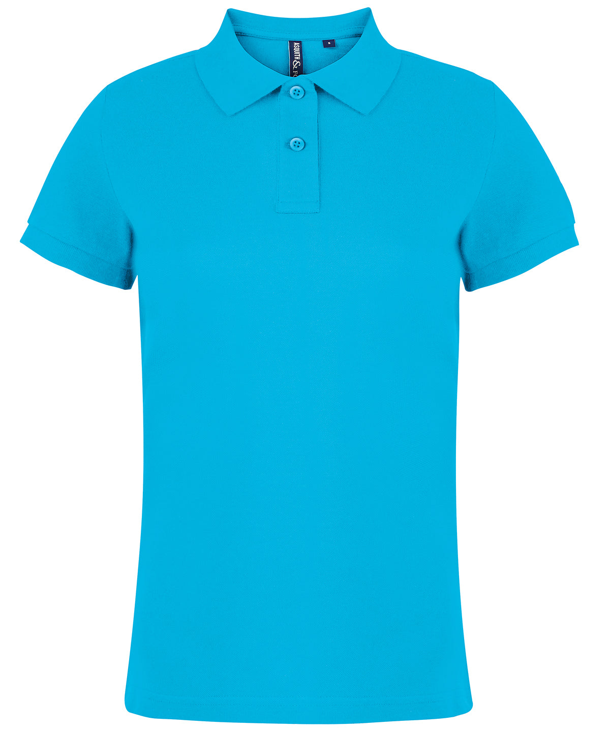 Polos - Damklassisk pikétröja med kontrast Turquoise XS