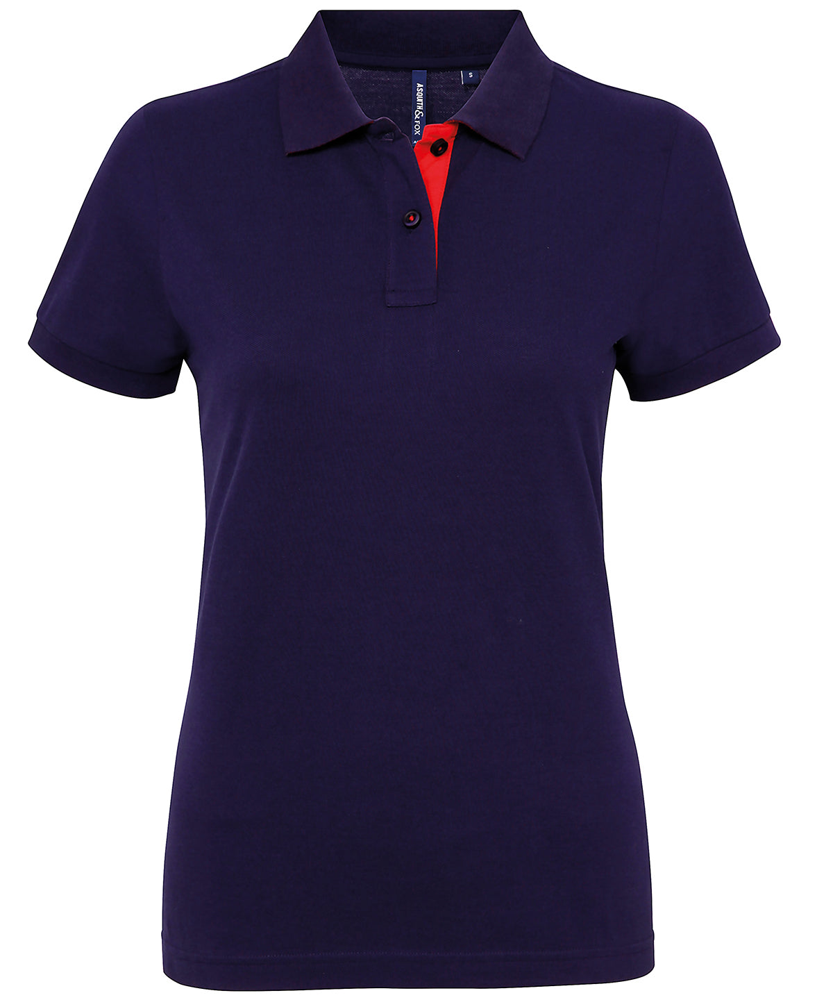 Polos - Elegant Damkontrastpolo för en Koordinerad Look Navy Red