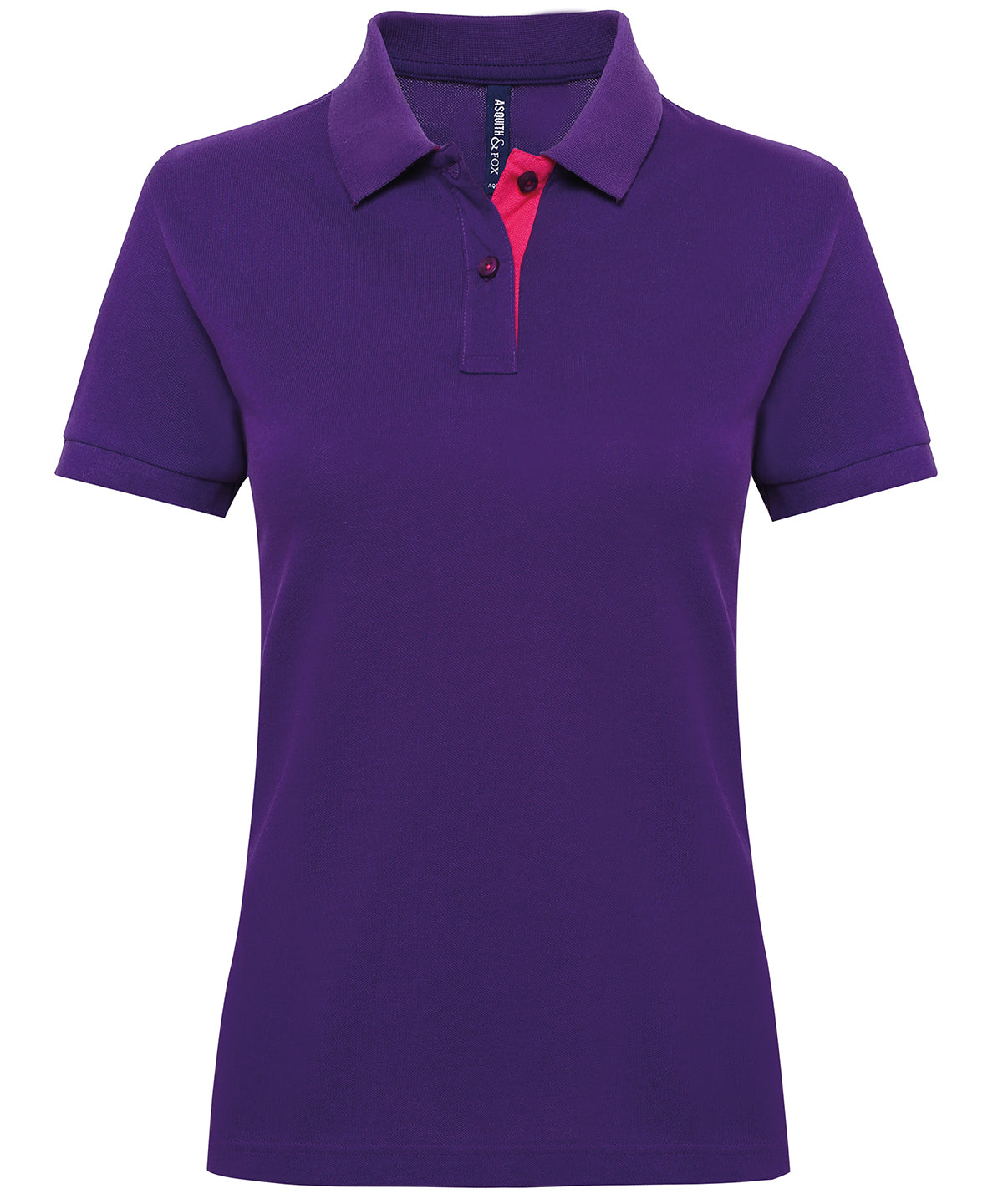 Polos - Elegant Damkontrastpolo för en Koordinerad Look Purple Pink