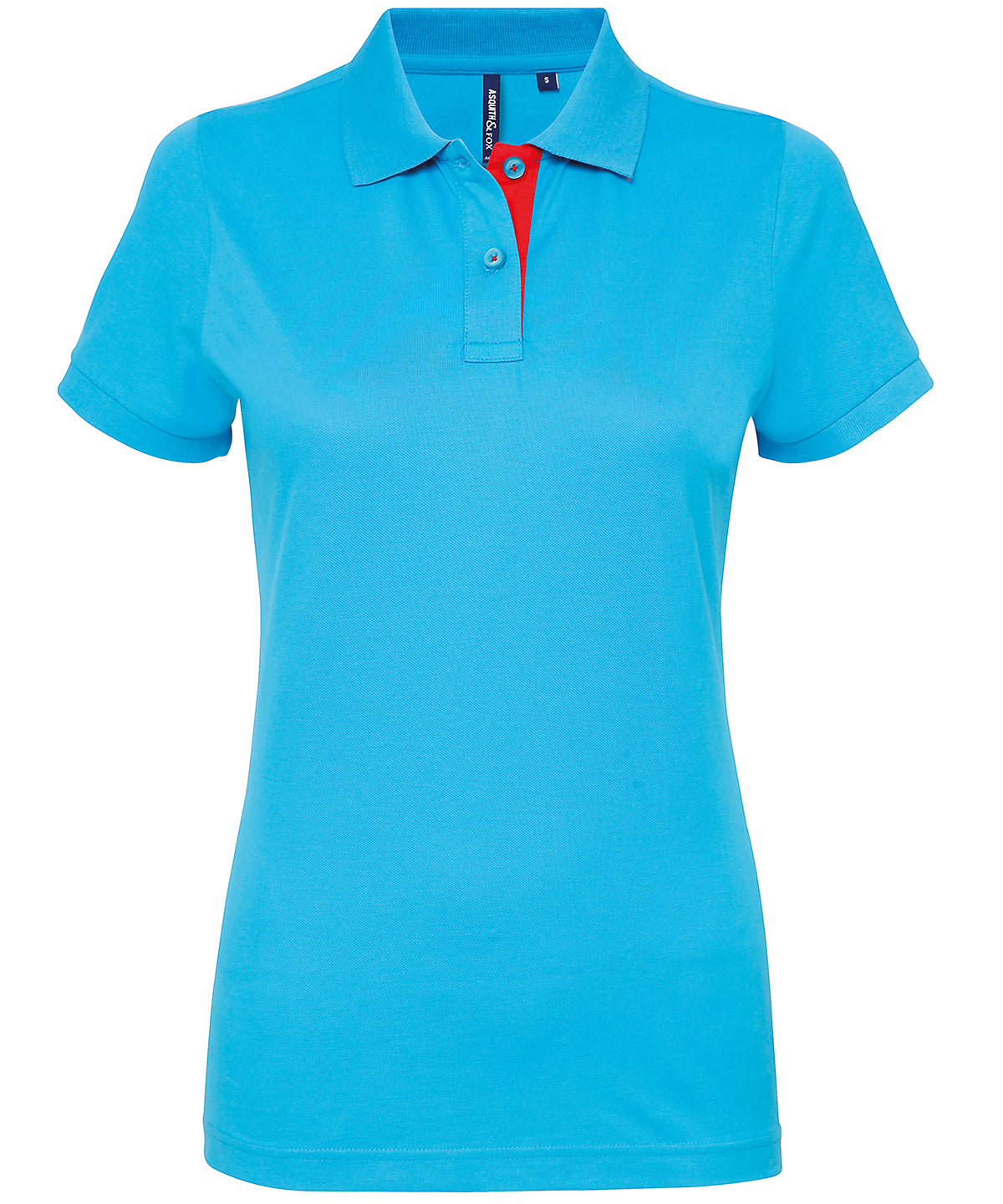 Polos - Elegant Damkontrastpolo för en Koordinerad Look Turquoise Red