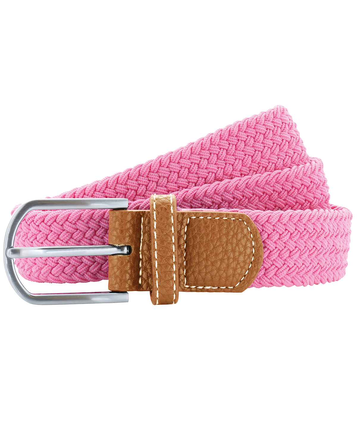 Belts - Flätat stretchbälte – stilrent och mångsidigt Pink Carnation One size