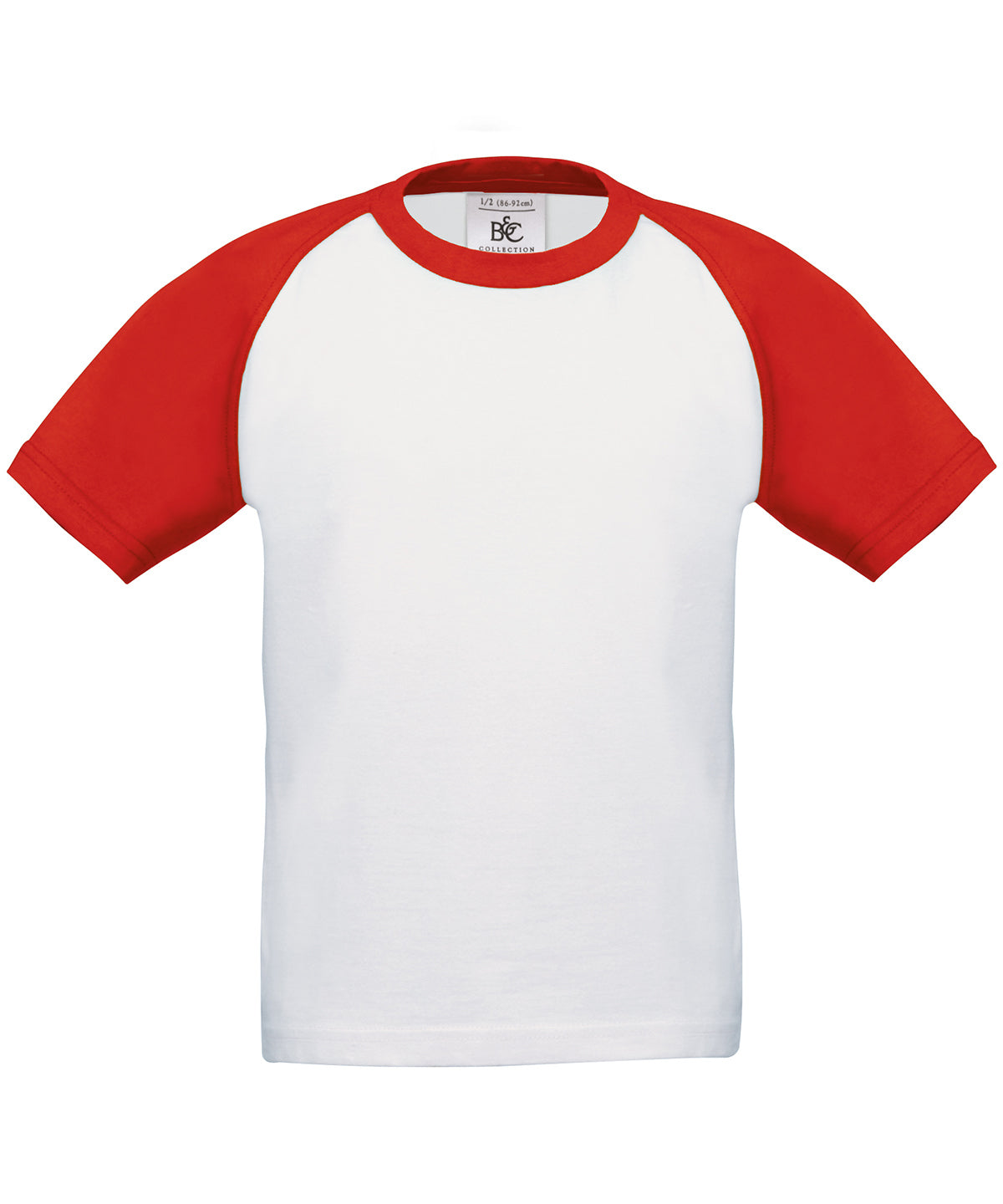 T-Shirts - B&C Baseball T-shirt för barn White Red