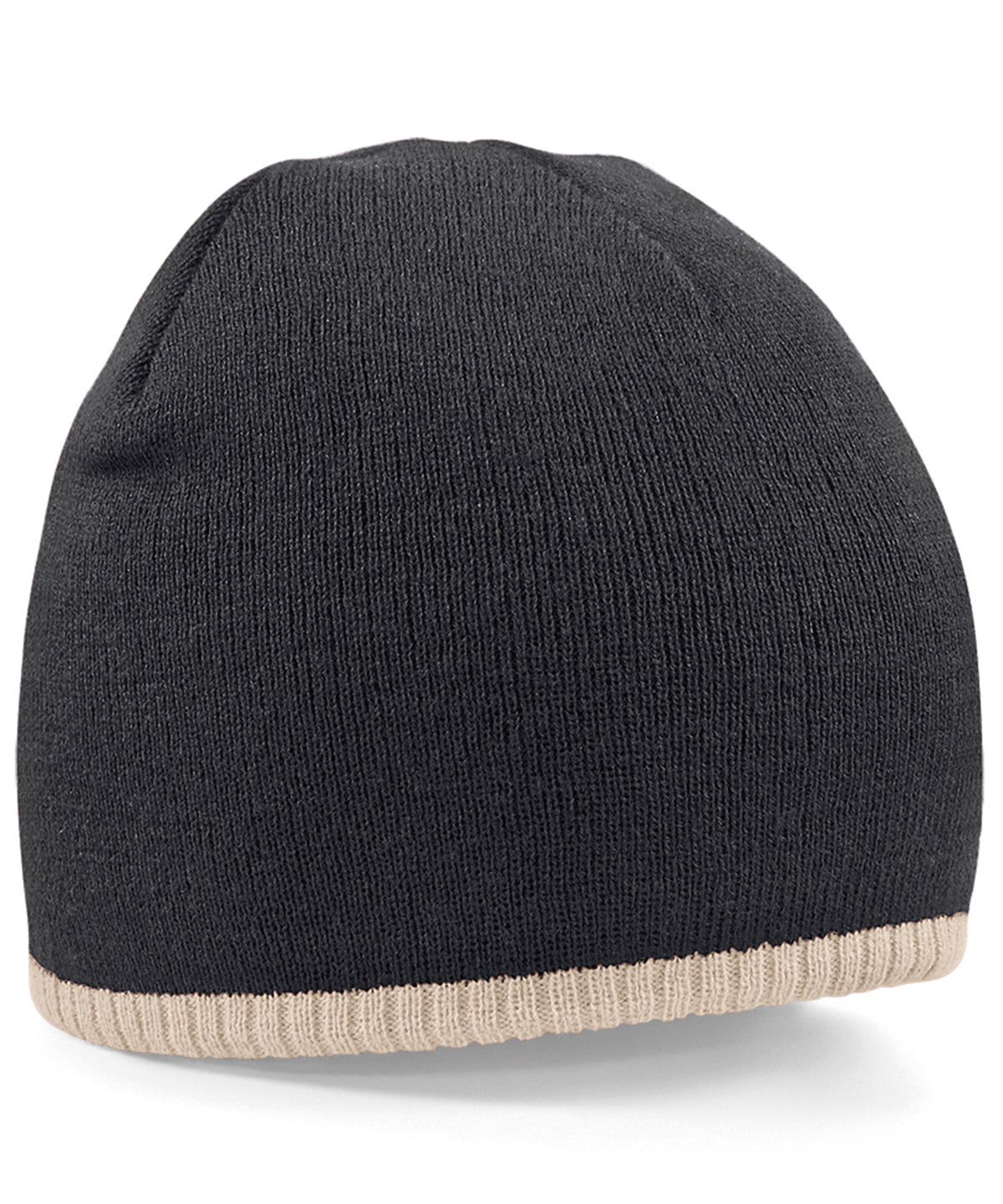 Beanies - Tvåtonad Pull-on-Hatt Black Stone One size