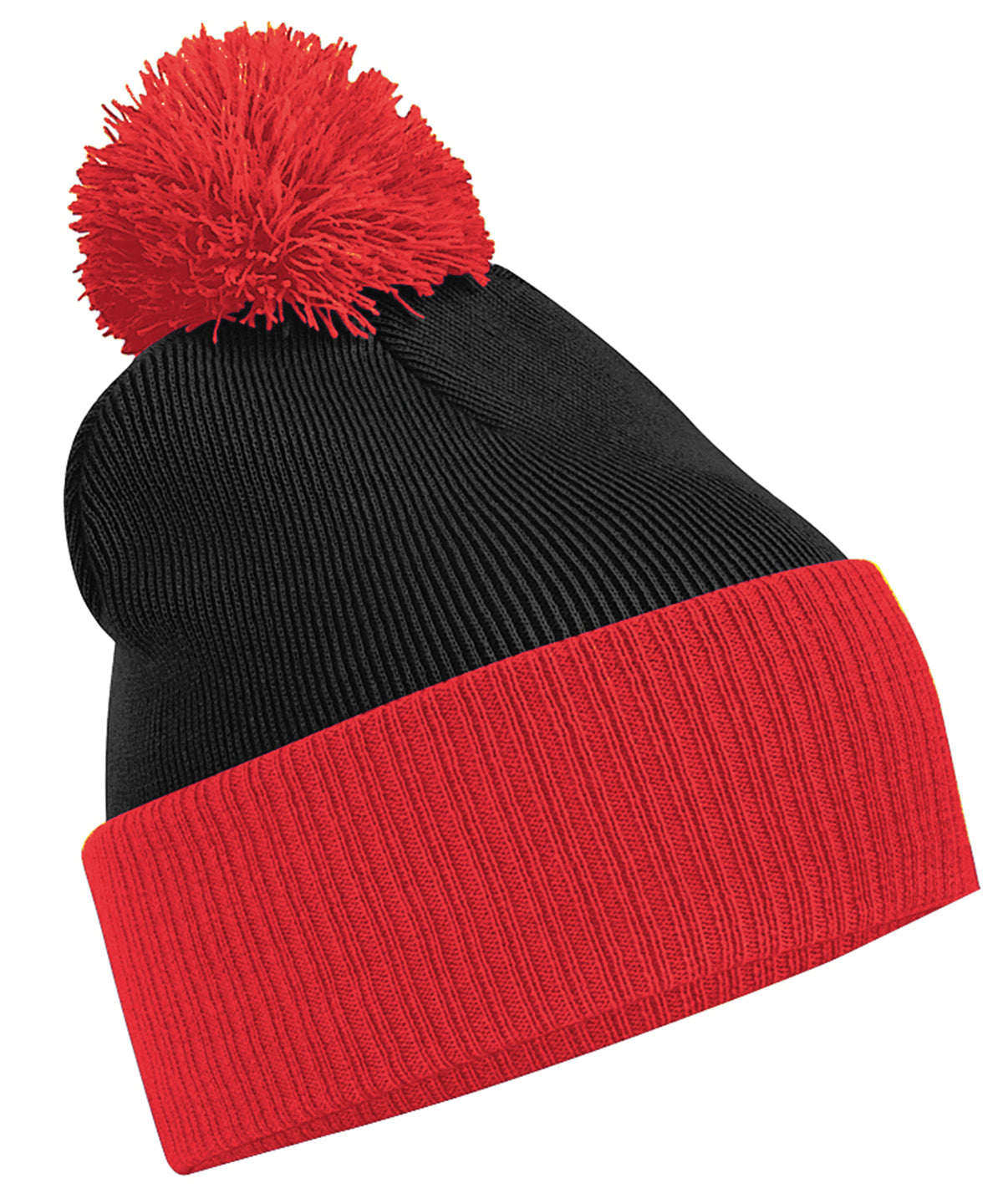 Beanies - Snöstar Tvåtonig Mössa Black Bright Red One size