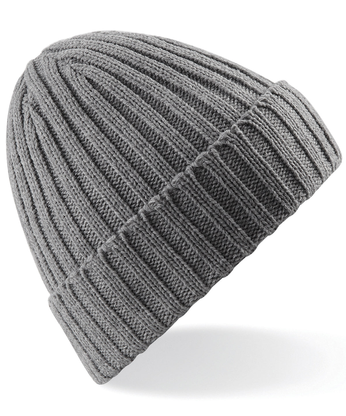 Beanies - Chunky ribbad mössa Heather Grey One size