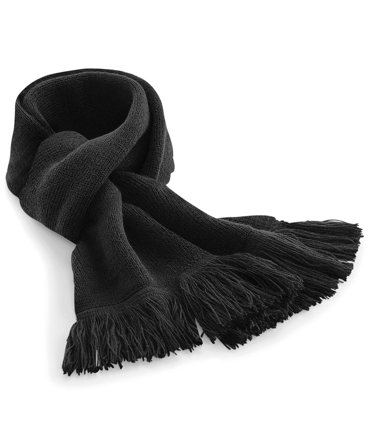 Scarves - Klassisk stickad scarf Black One size