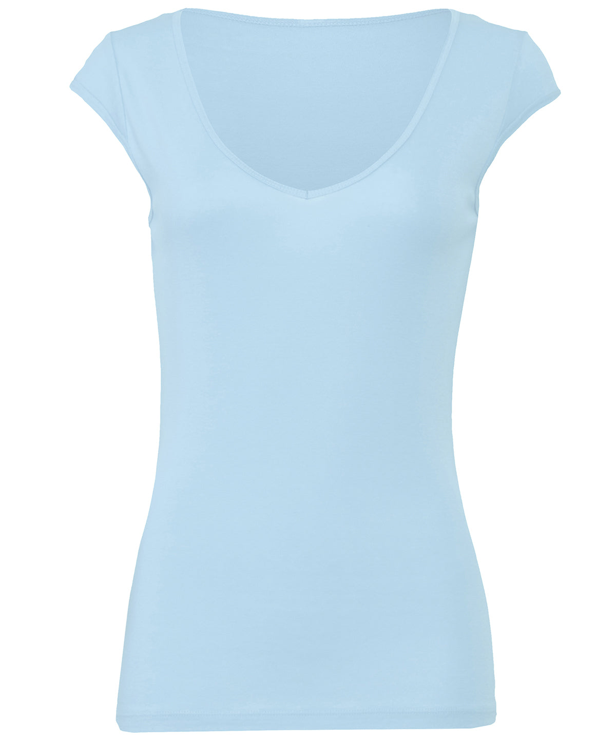 T-Shirts - Sheer mini rib t-shirt med v-ringning