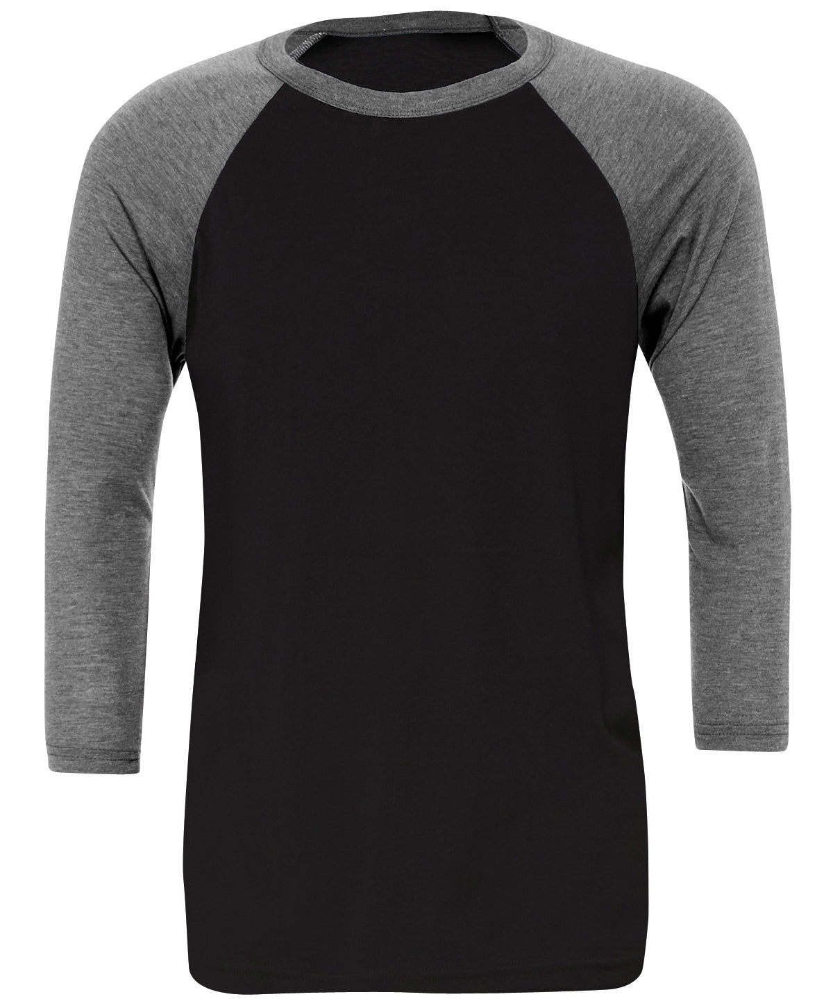 T-Shirts - Unisex 3/4 Ärm Baseball T-shirt Black Deep Heather