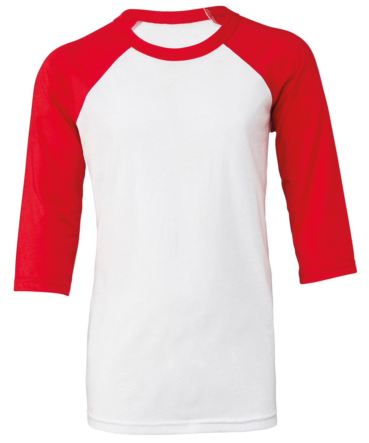 T-Shirts - Klassisk Basebolltröja med 3/4 Ärmar White Red