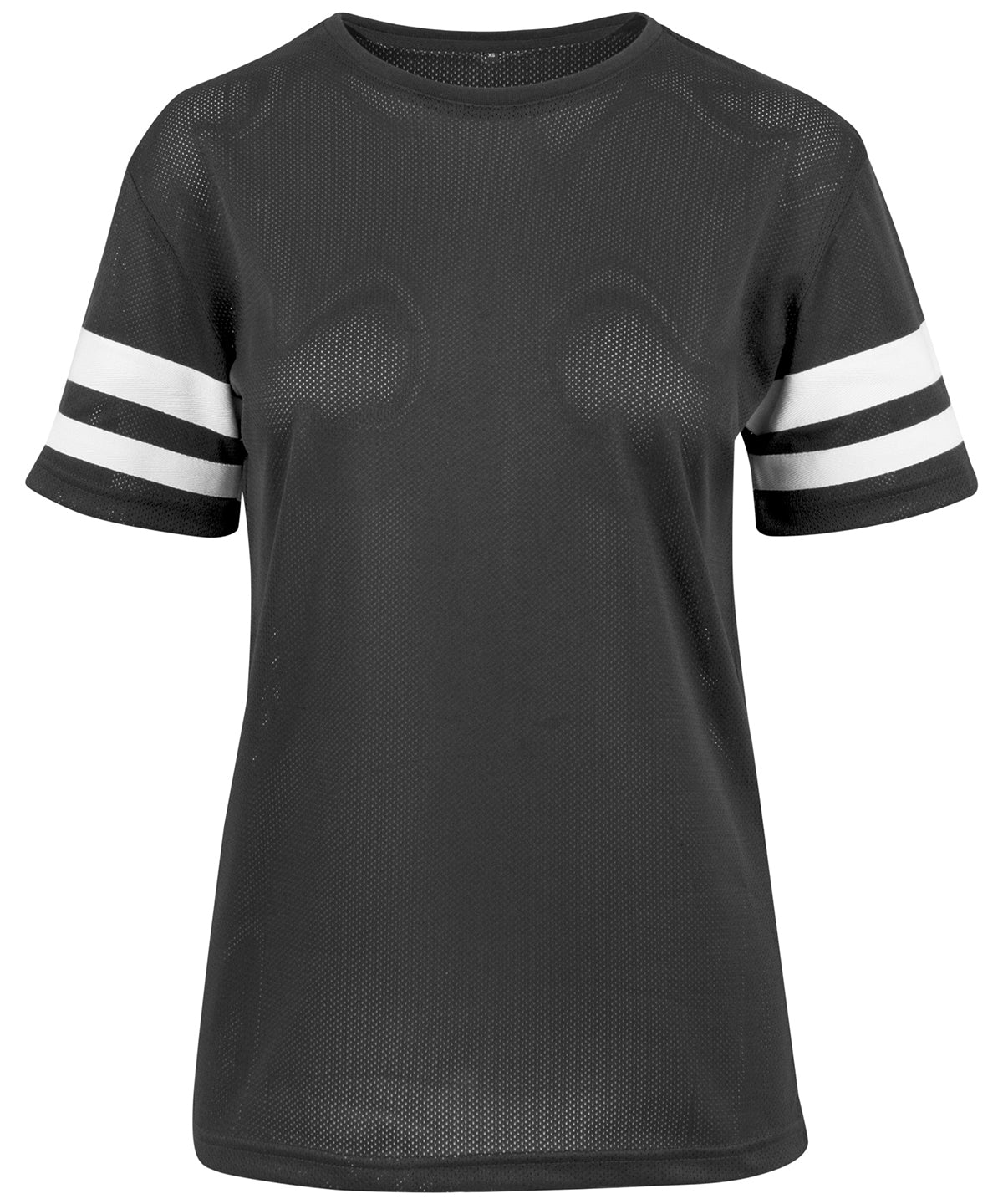 T-Shirts - Dam Mesh Stripe T-shirt – Sportig look med en modern passform Black White