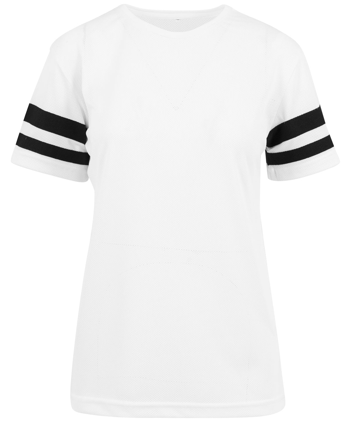 T-Shirts - Dam Mesh Stripe T-shirt – Sportig look med en modern passform White Black