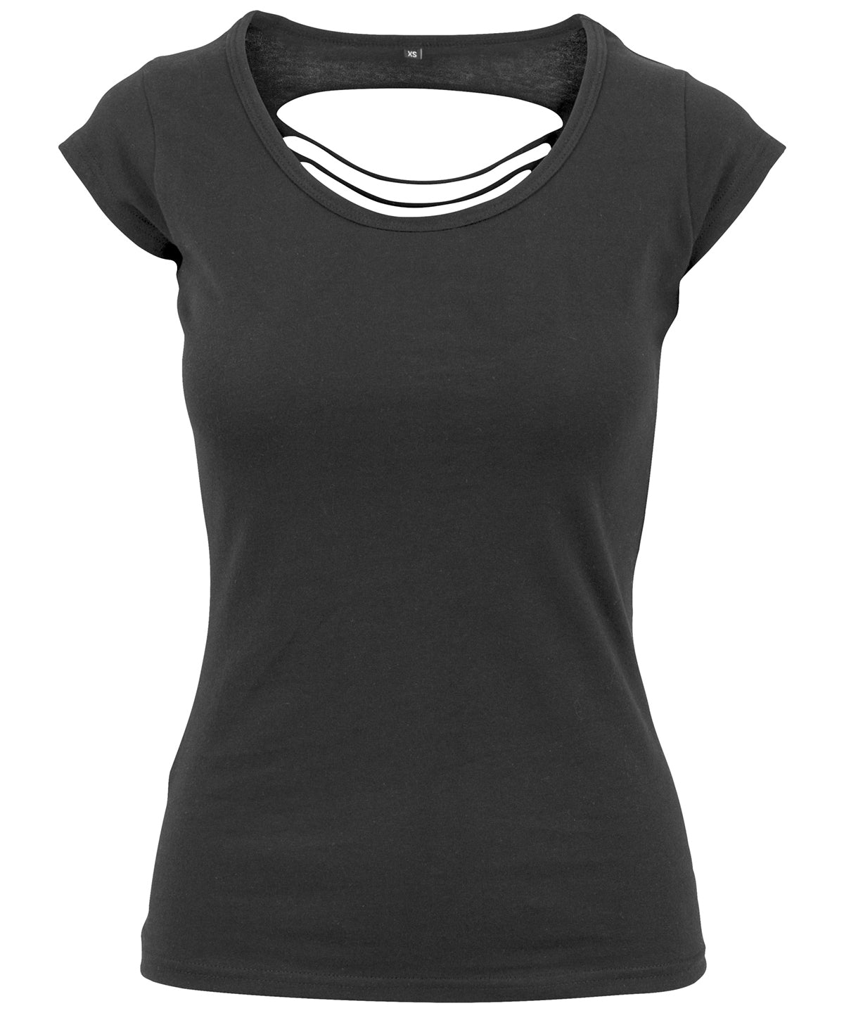 T-Shirts - Dam Back Cut T-shirt – Feminin och trendig med coola detaljer Black