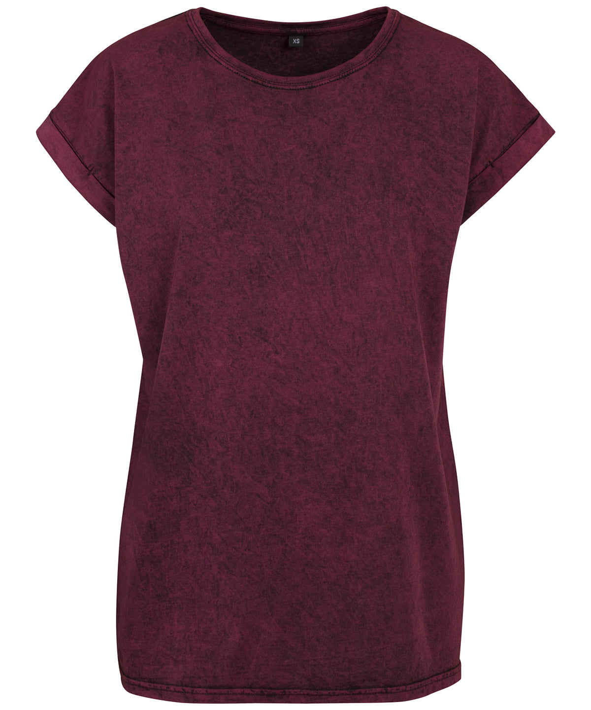 T-Shirts - Dam Acid Washed Extended Shoulder Tee Berry Black