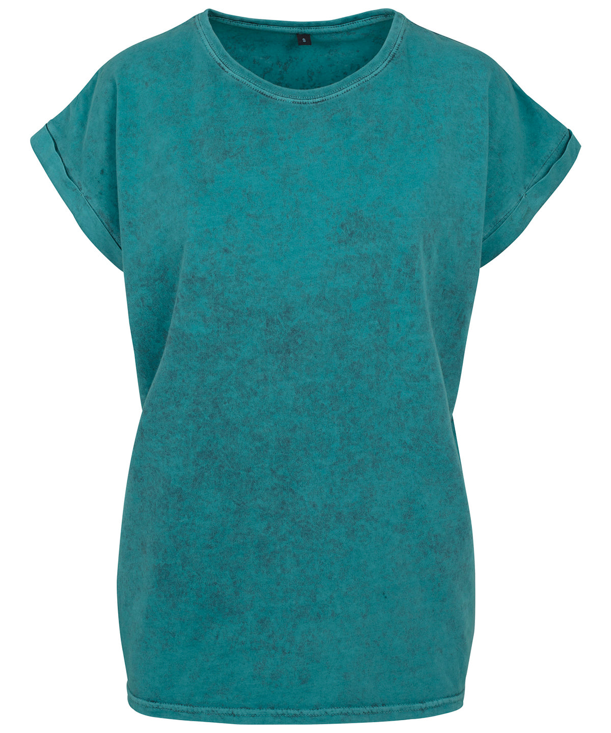 T-Shirts - Dam Acid Washed Extended Shoulder Tee Teal Black