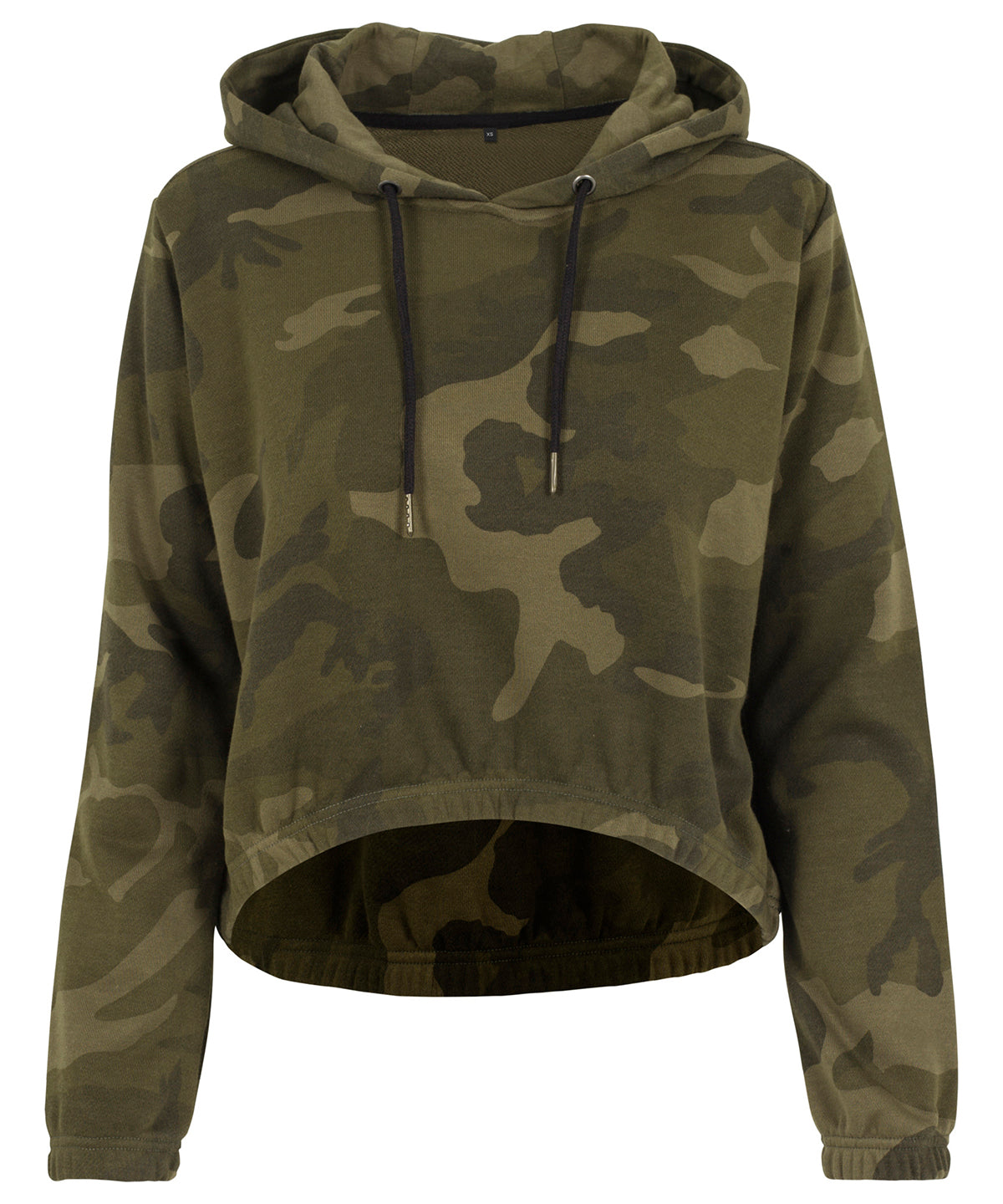 Hoodies - Kort hoodie med kamouflagemönster för dam Olive Camo