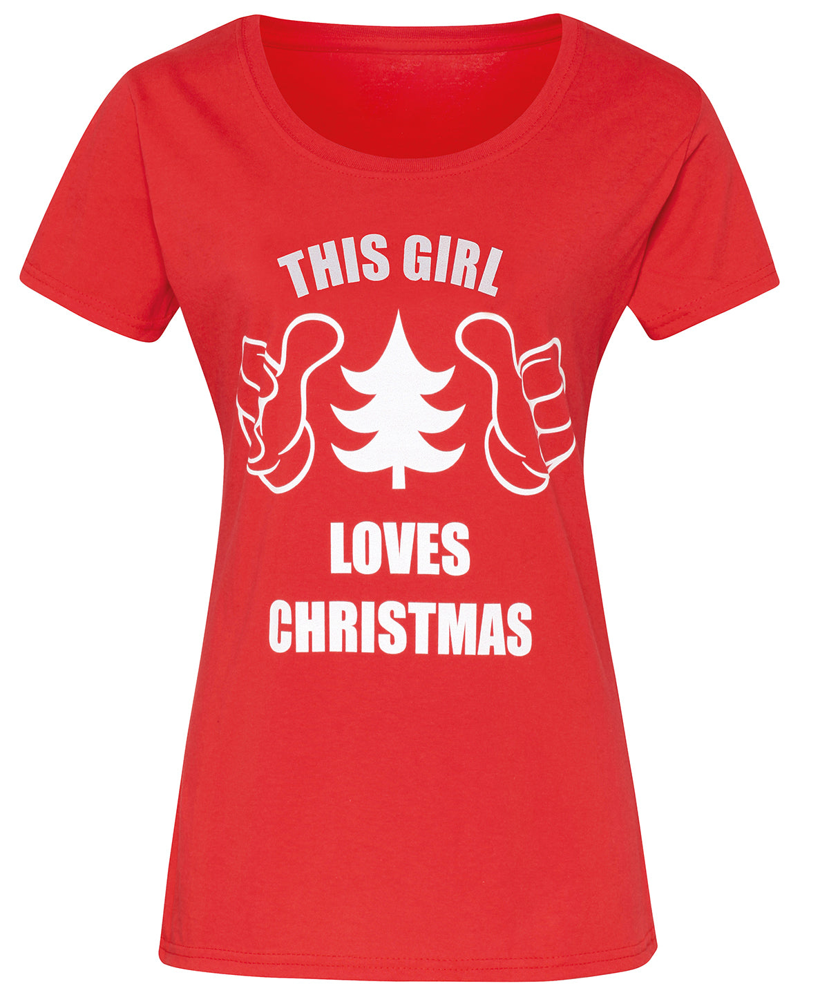 T-Shirts - Christmas tee för dam Red