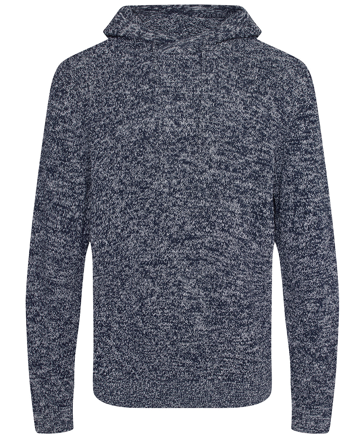 Hoodies - Iguazu stickad hoodie Navy Heather Grey