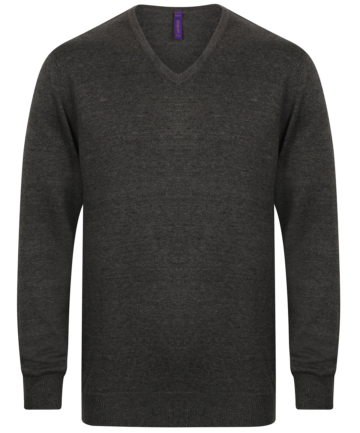 Knitted Jumpers - Klassisk V-ringad Jumper Grey Marl