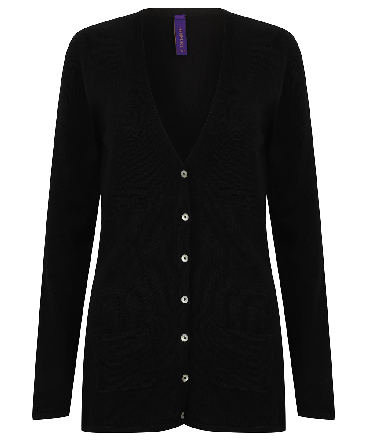 Cardigans - Elegant V-knapp kofta för damer Black