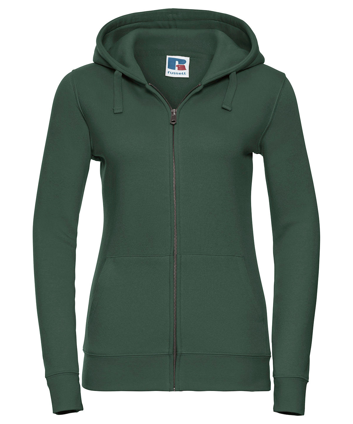 Hoodies - Autentisk Dragkedja Hoodie för Damer Bottle Green