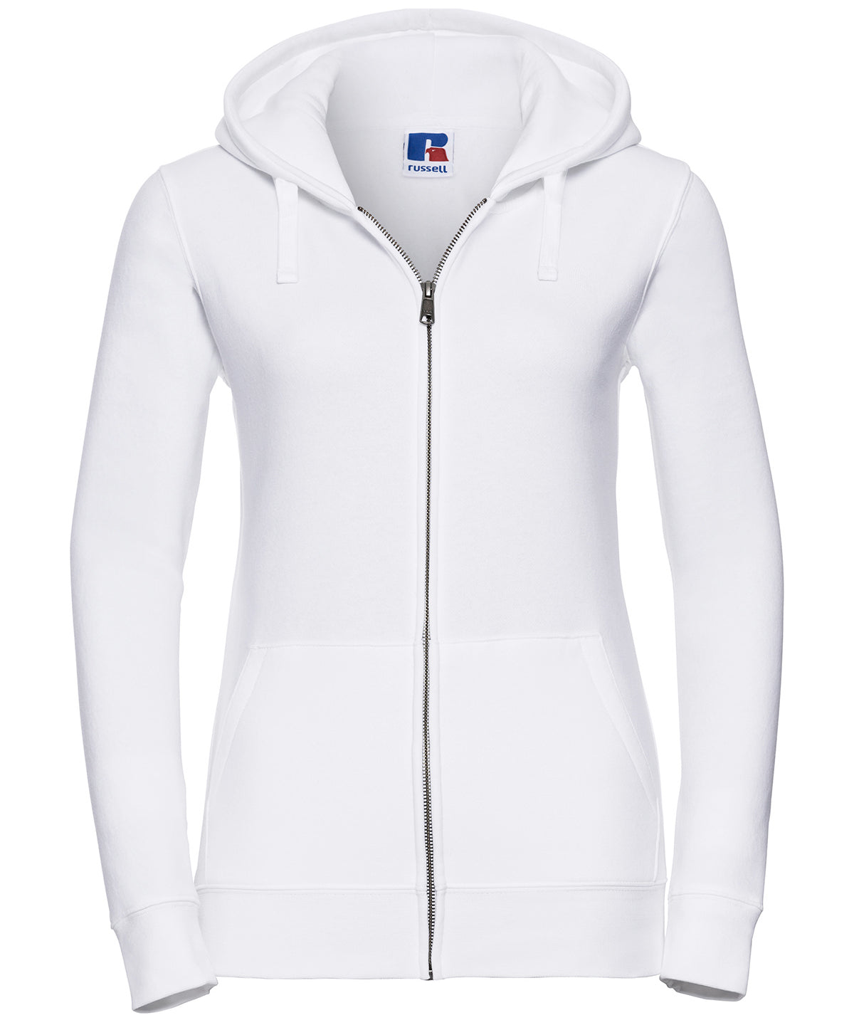 Hoodies - Autentisk Dragkedja Hoodie för Damer White