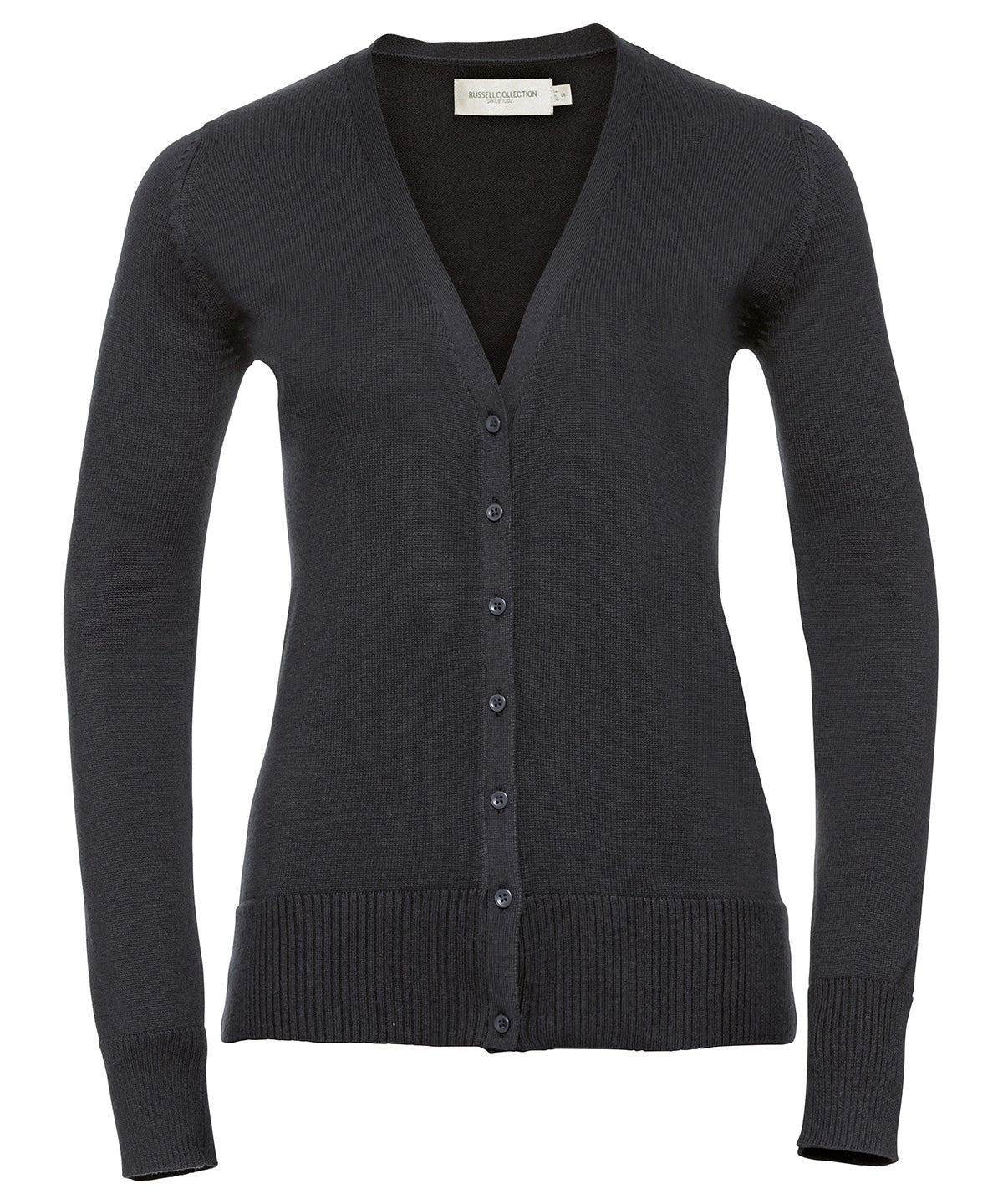 Cardigans - V-ringad stickad cardigan för damer Charcoal Marl