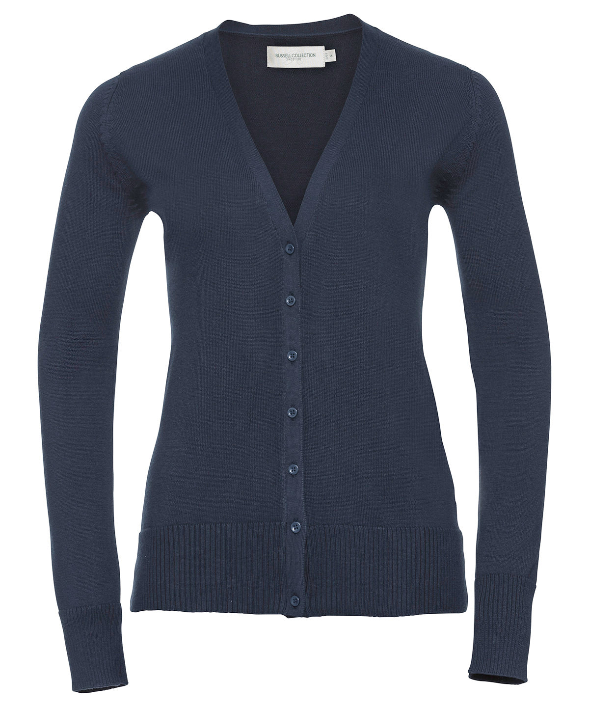 Cardigans - V-ringad stickad cardigan för damer French Navy