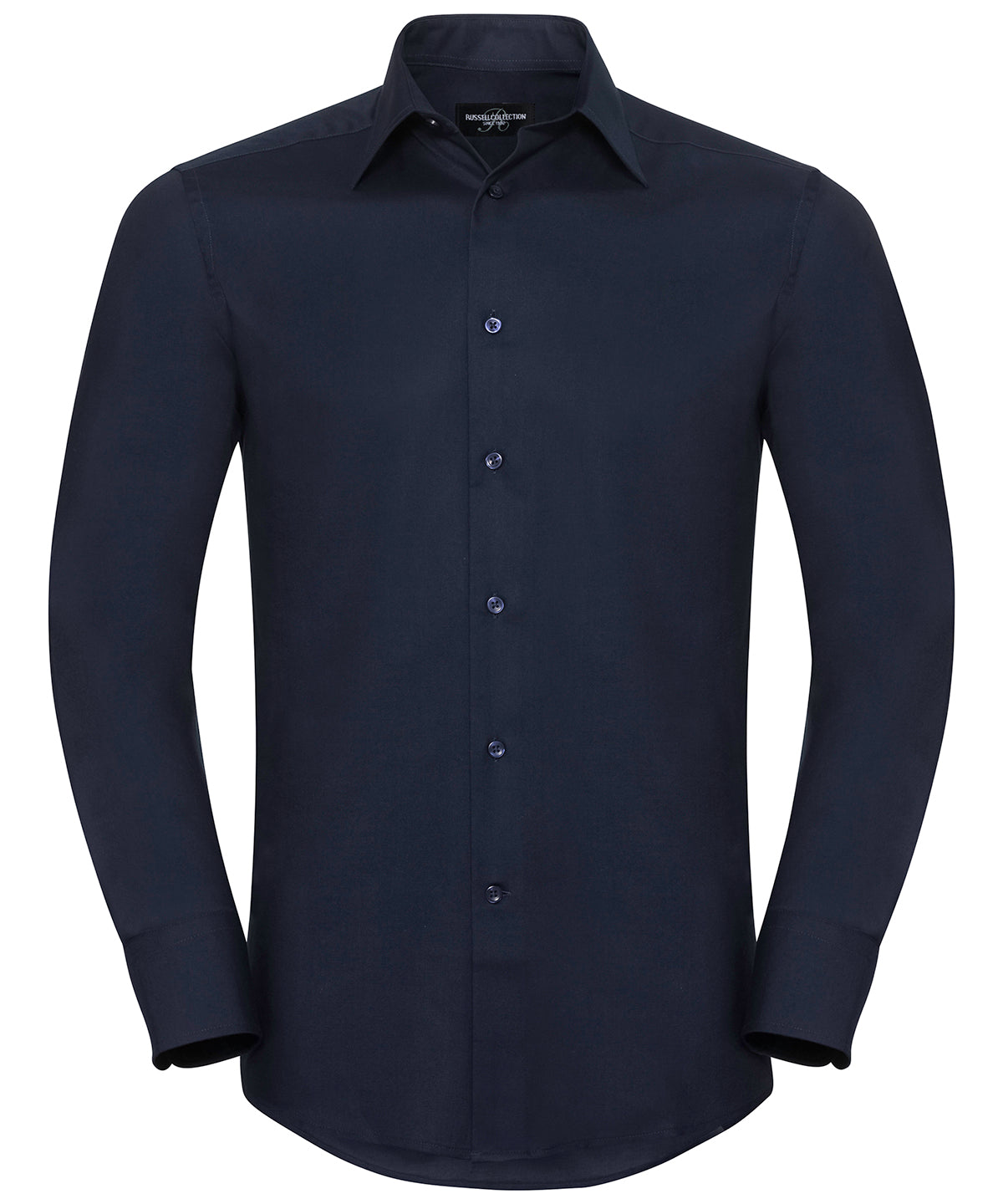 Shirts - Skräddarsydd lättskött långärmad oxfordskjorta Bright Navy