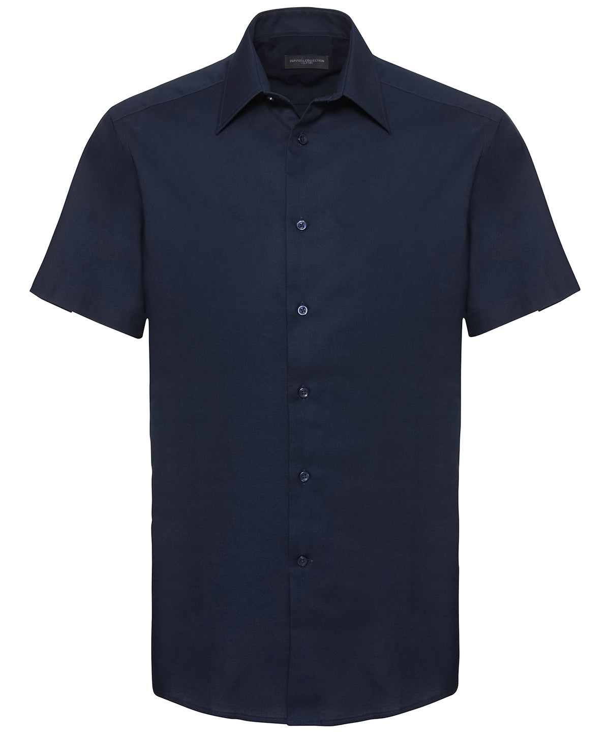 Shirts - Kortärmad lättskött skräddarsydd Oxfordskjorta för herrar Bright Navy