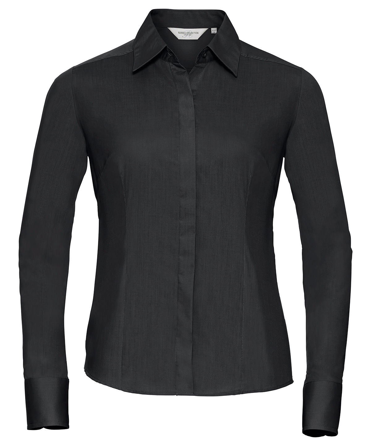 Shirts - Långärmad damblus i polycotton poplin Black