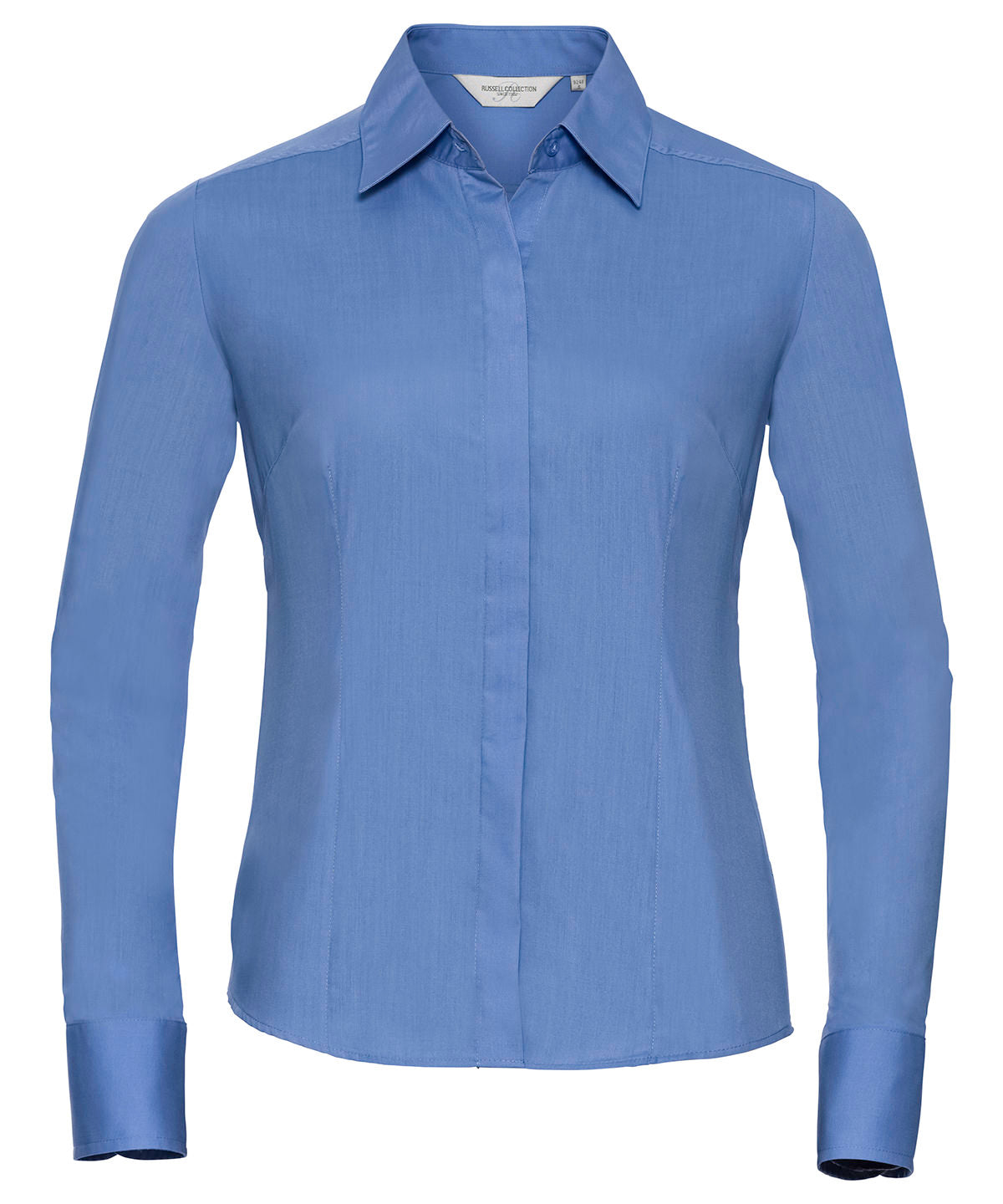 Shirts - Långärmad damblus i polycotton poplin Corporate Blue