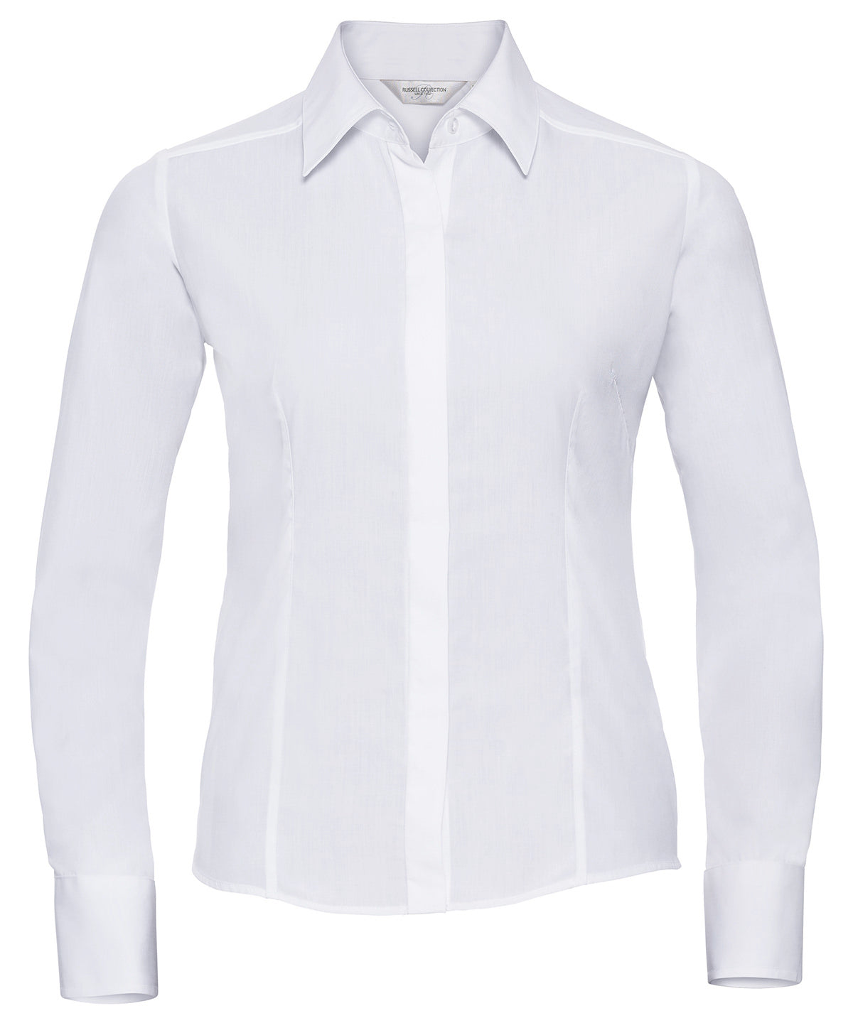 Shirts - Långärmad damblus i polycotton poplin White