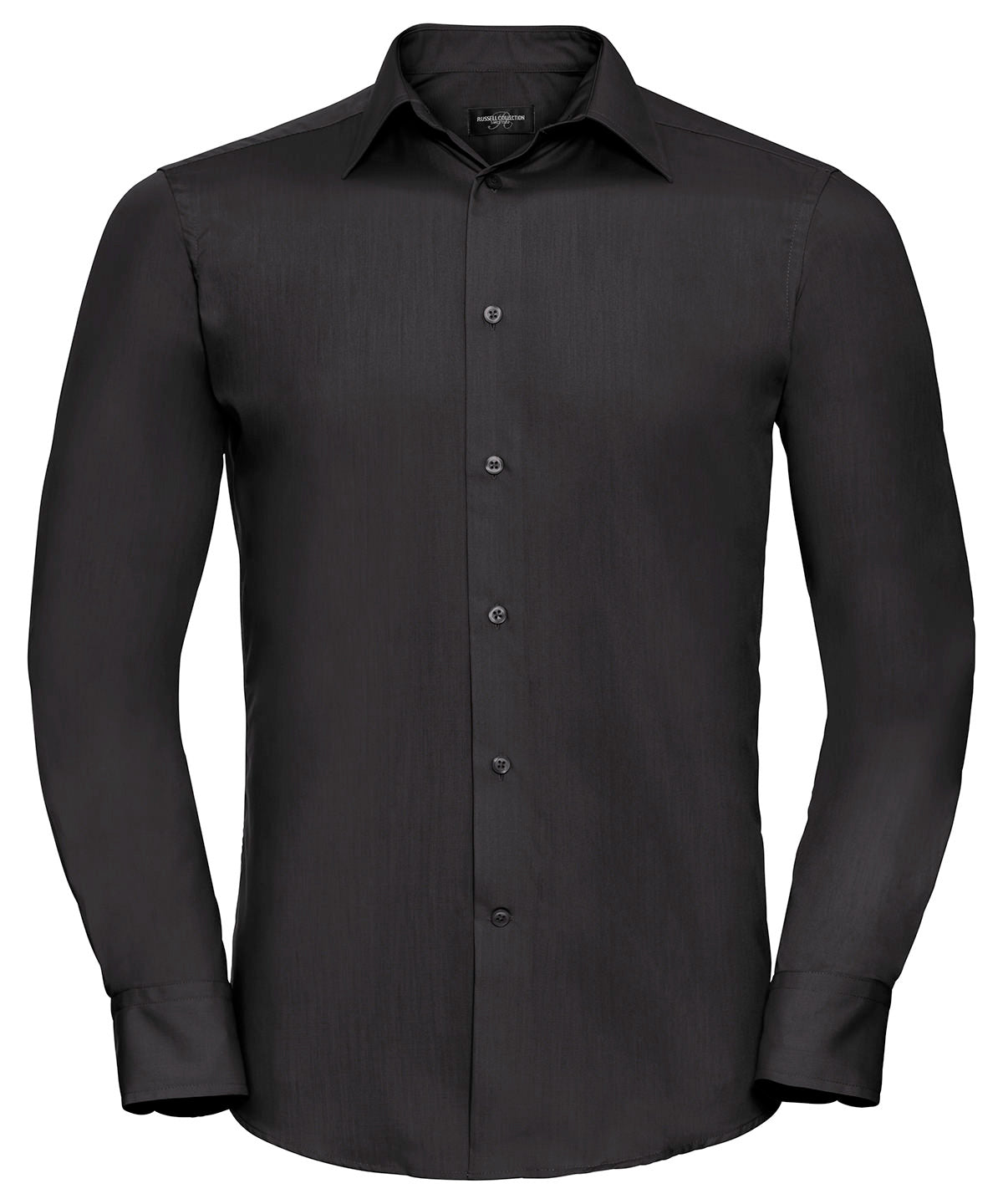 Shirts - Långärmad Skjorta i Polycotton Poplin Black