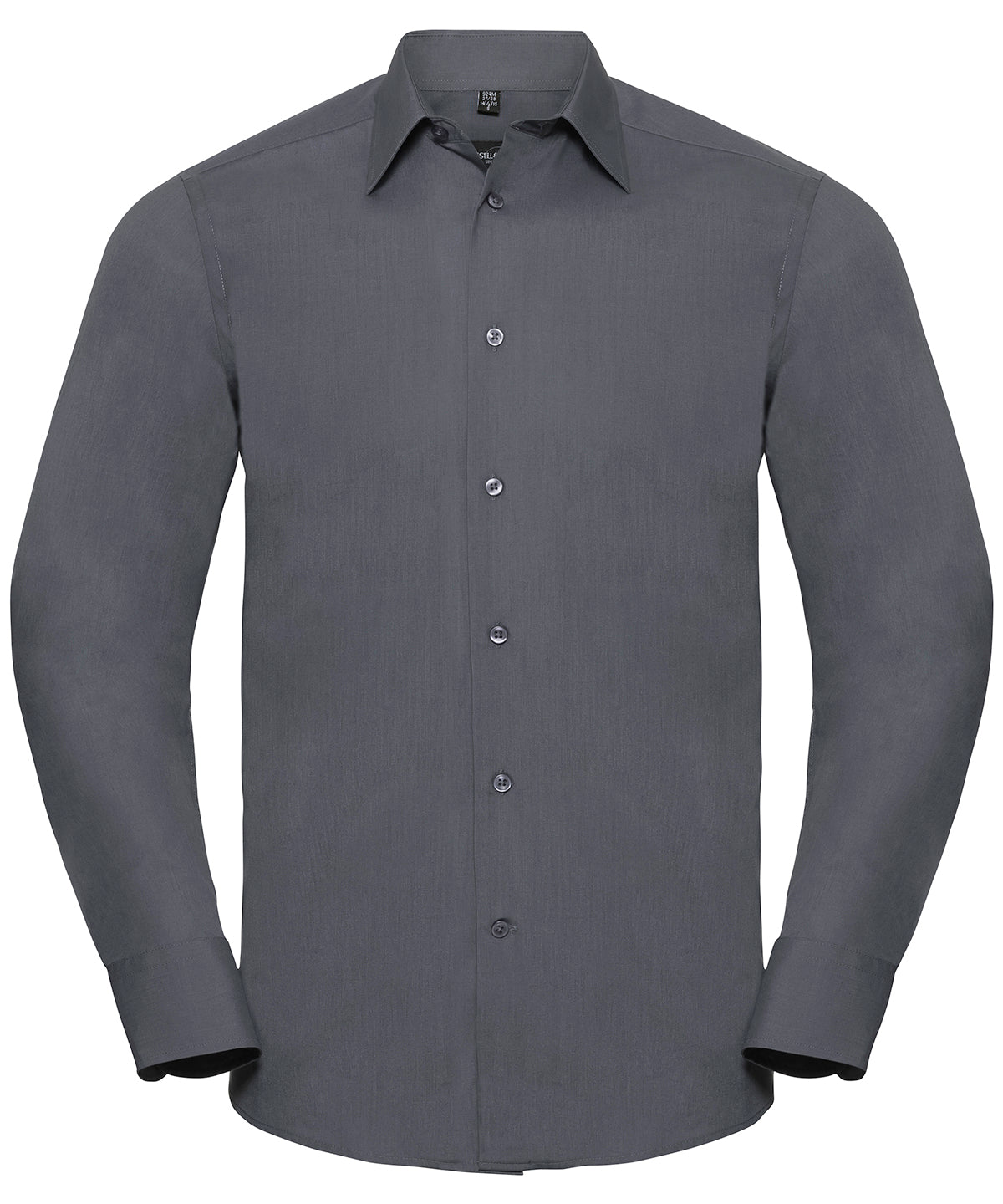 Shirts - Långärmad Skjorta i Polycotton Poplin Convoy Grey