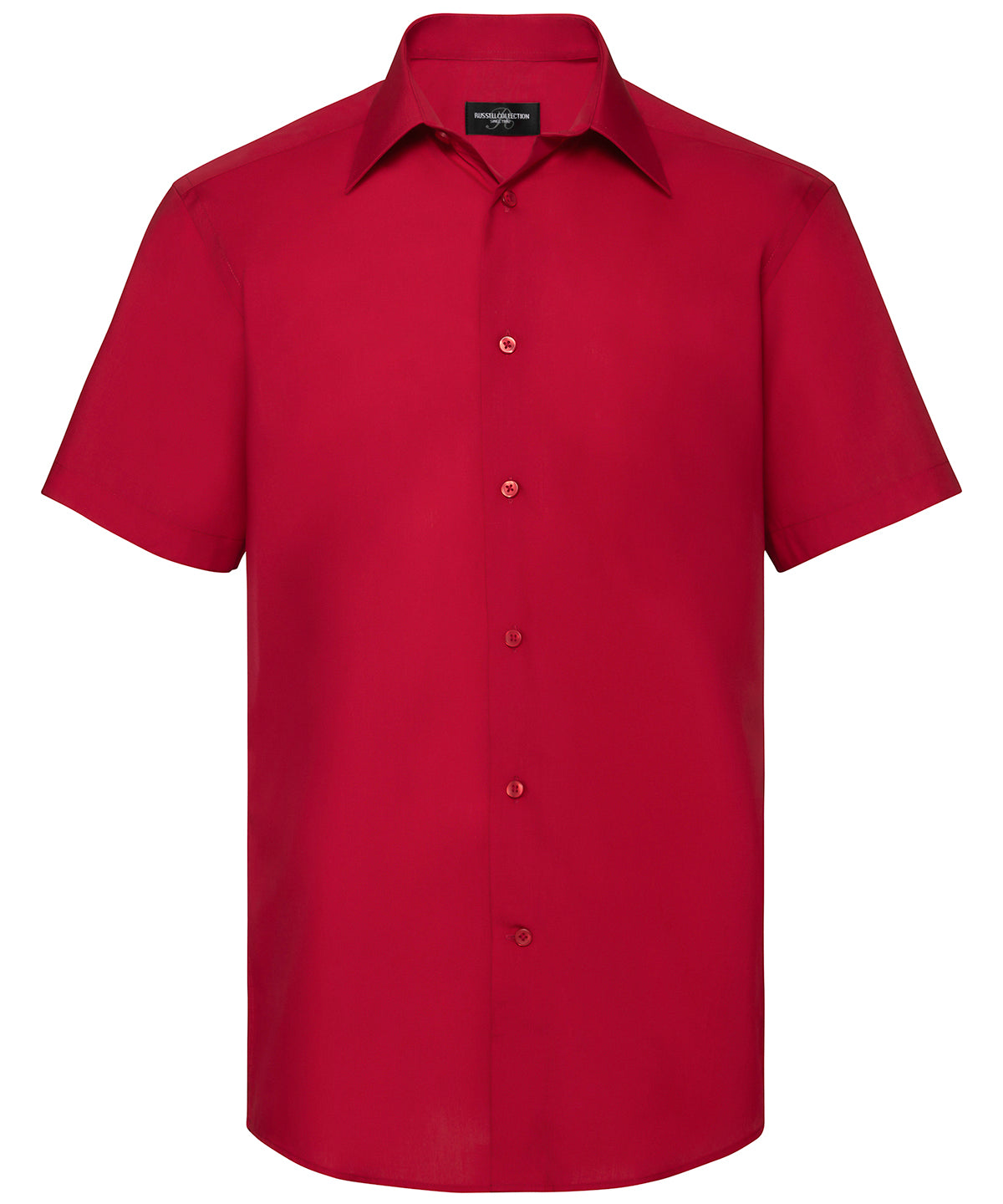 Shirts - Klassisk Kortärmad Polycotton Poplinskjorta Classic Red