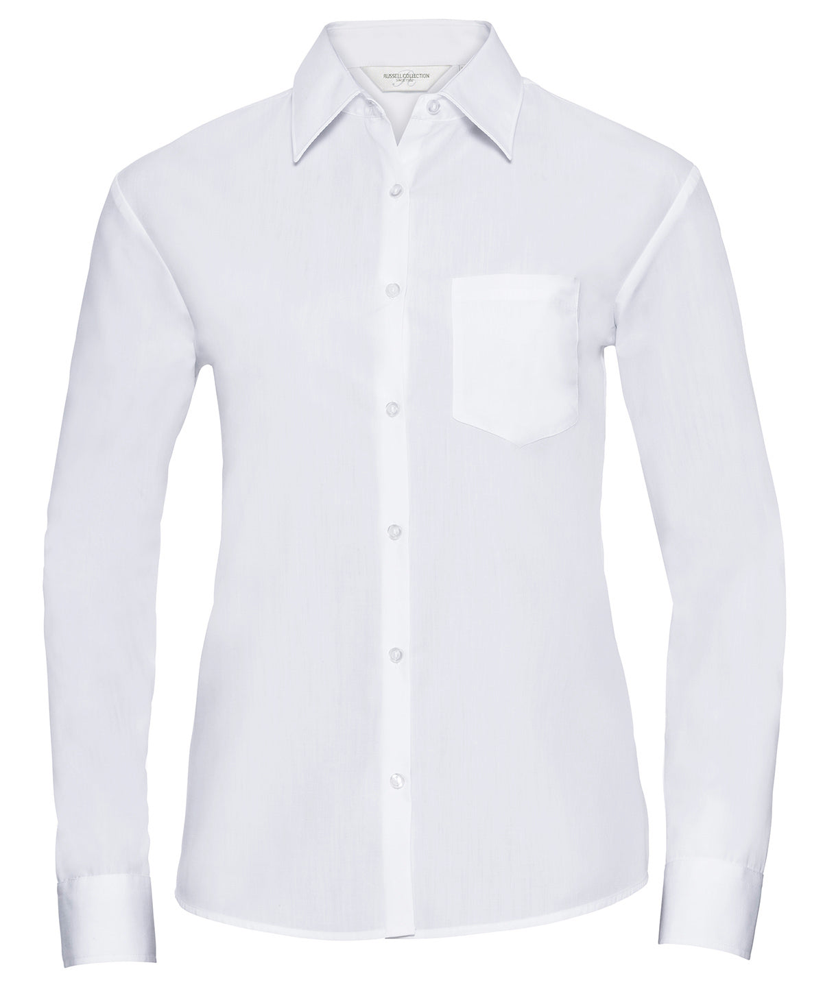 Shirts - Elegant långärmad damblus i polycotton poplin White