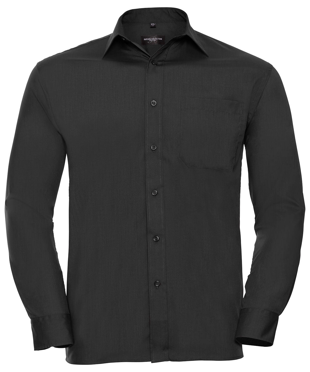 Shirts - Långärmad Skjorta i Polycotton Poplin för Herrar Black