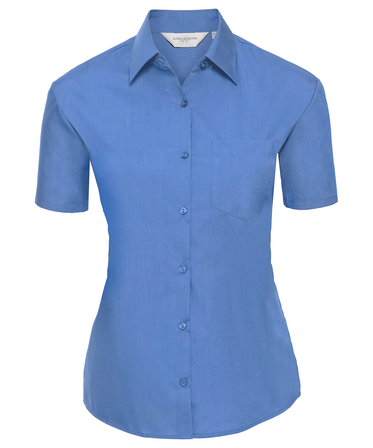 Shirts - Kortärmad easycare polycotton poplinskjorta för dam Corporate Blue