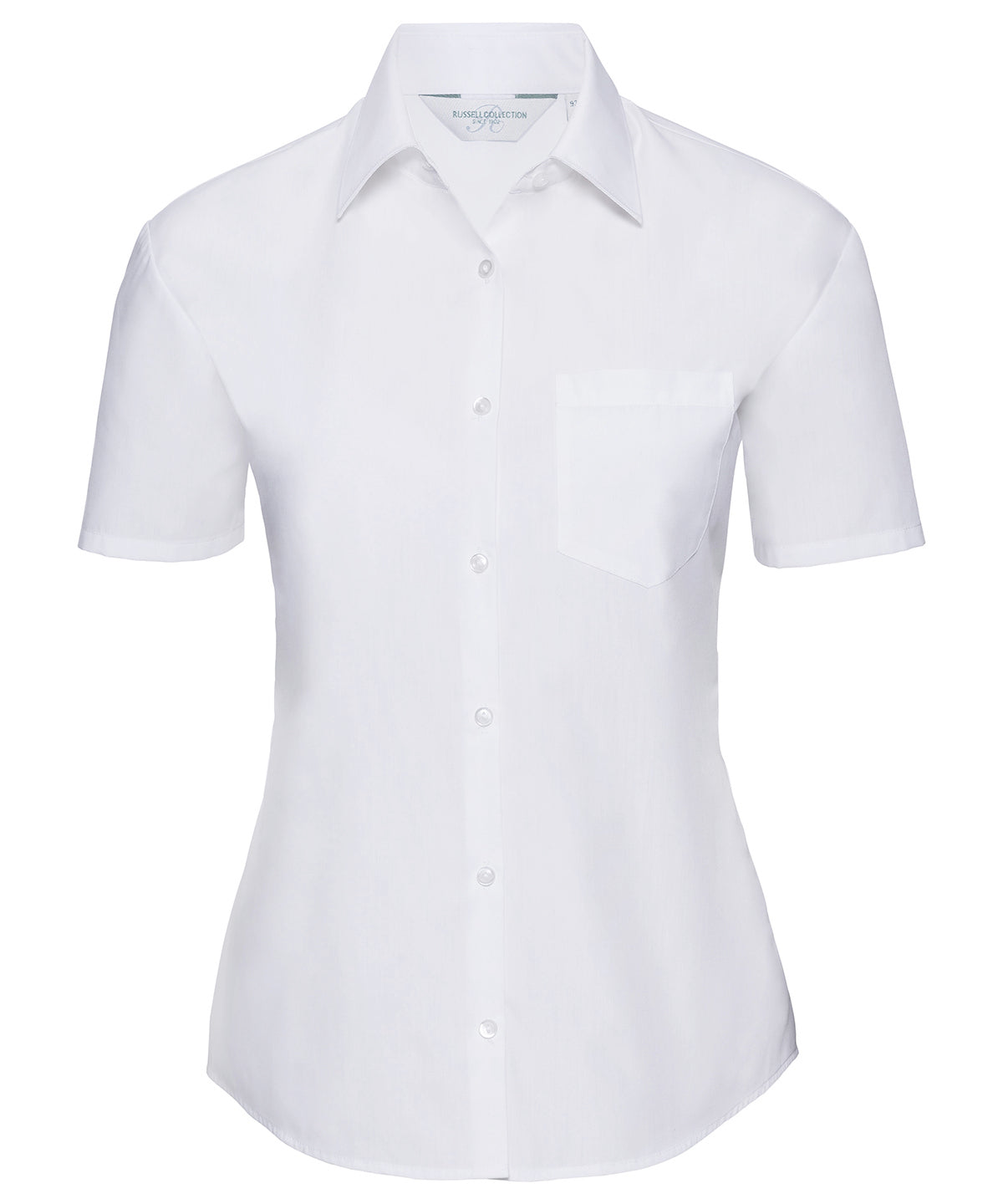 Shirts - Kortärmad easycare polycotton poplinskjorta för dam White