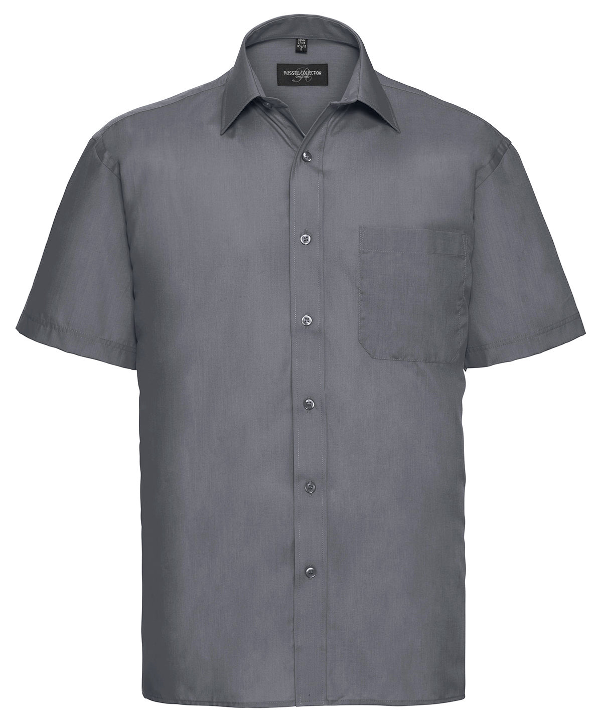 Shirts - Easycare kortärmad polycotton poplinskjorta Convoy Grey